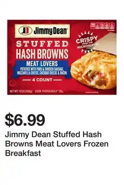 Wegmans Jimmy Dean Stuffed Hash Browns Meat Lovers Frozen Breakfast offer