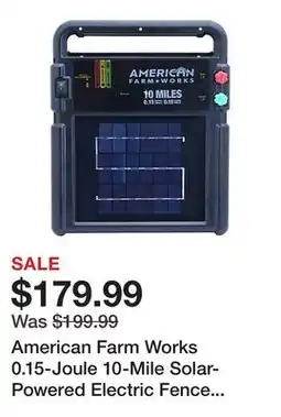 Tractor Supply Company American Farm Works 0.15-Joule 10-Mile Solar-Powered Electric Fence Energizer offer