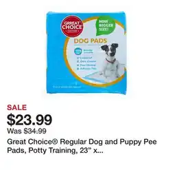 Petsmart Great Choice Regular Dog and Puppy Pee Pads, Potty Training, 23 x 24, Unscented, 150 Count offer