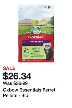 Petsmart Oxbow Essentials Ferret Pellets - 4lb offer