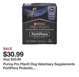 Petsmart Purina Pro Plan Dog Veterinary Supplements FortiFlora Probiotic Powder, Liver Flavor, 30 Count offer