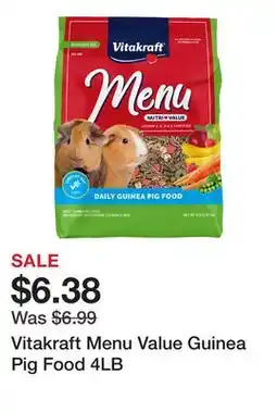 Petsmart Vitakraft Menu Value Guinea Pig Food 4LB offer