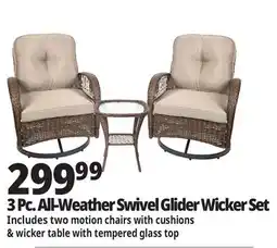 Ocean State Job Lot 3-Piece Swivel Rocking Wicker Set offer