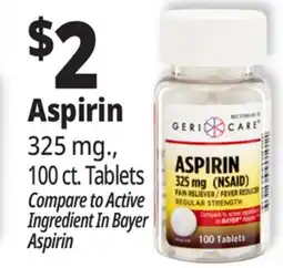 Ocean State Job Lot Aspirin offer