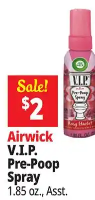 Ocean State Job Lot Airwick V.I.P. Pre-Poop Spray offer