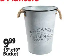 Ocean State Job Lot Extra Large Galvanized Steel Bucket With Rope Handles offer