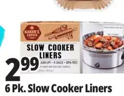 Ocean State Job Lot Baker's Choice Slow Cooker Liners 6 Count offer