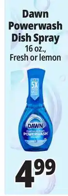Ocean State Job Lot Dawn Powerwash Dish Spray offer