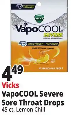 Ocean State Job Lot Vicks VapoCOOL Severe Sore Throat Drops offer