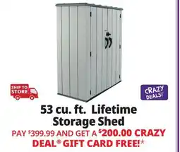 Ocean State Job Lot Lifetime 53 cu. ft. Storage Shed Gray offer