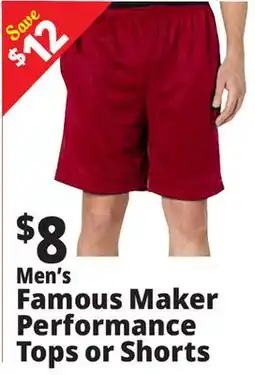 Ocean State Job Lot Men's Famous Maker Performance Tops or Shorts offer
