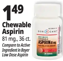 Ocean State Job Lot Chewable Aspirin offer