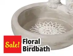 Ocean State Job Lot Floral Birdbath Cement Statue Gray offer