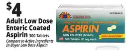Ocean State Job Lot Health Star 81 mg Adult Low Dose Aspirin Pain Reliever 300 Tablets offer