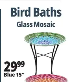 Ocean State Job Lot Blue 15 Glass Mosaic Bird Baths offer
