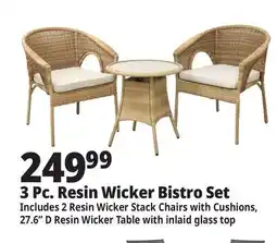 Ocean State Job Lot 3 Pc. Resin Wicker Bistro Set offer