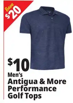 Ocean State Job Lot Men's Antigua & More Performance Golf Tops offer