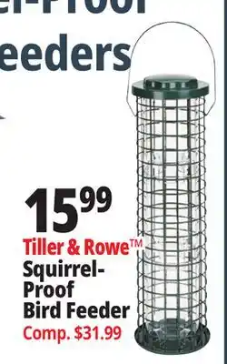 Ocean State Job Lot Tiller & Rowe Squirrel Proof Bird Feeder offer