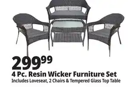 Ocean State Job Lot 4-Piece All-Weather Resin Wicker Set Dark Brown offer