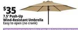 Ocean State Job Lot 7.5' Wind Resistant Steel Patio Umbrella with Push Lift offer