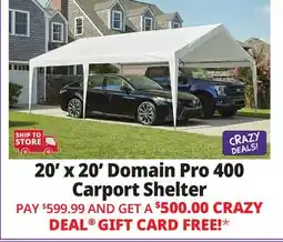 Ocean State Job Lot 20' x 20' Domain Pro 400 Carport Shelter offer