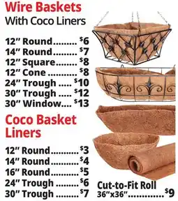 Ocean State Job Lot Wire Baskets With Coco Liners, Coco Basket Liners offer