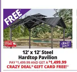 Ocean State Job Lot 12' x 12' Steel Hardtop Pavilion offer