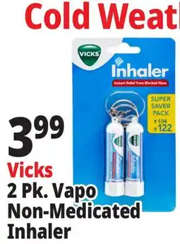 Ocean State Job Lot Vicks Non-Medicated Portable Nasal Inhaler 2 Count offer