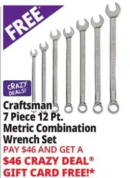 Ocean State Job Lot Craftsman 7 Piece 12 Pt. Metric Combination Wrench Set offer