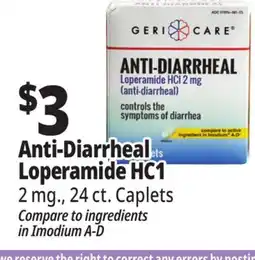 Ocean State Job Lot Geri-Care 2 mg Loperamide HCI Anti-Diarrheal Caplets 24 Caplets offer