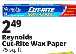 Ocean State Job Lot Reynolds Kitchens Cut-Rite Wax Paper 75 sq ft offer