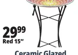 Ocean State Job Lot Red 15 Glass Mosaic Bird Bath offer