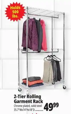 Ocean State Job Lot 2-Tier Rolling Garment Rack offer