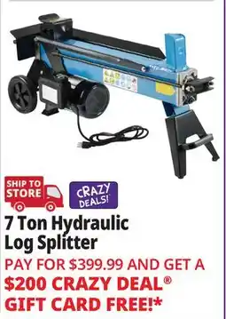 Ocean State Job Lot 7-Ton Hydraulic Log Splitter Blue offer