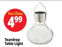 Ocean State Job Lot Outdoor Living Accents Solar Glass Teardrop LED Table Top Light offer