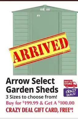 Ocean State Job Lot Arrow Select Garden Sheds offer