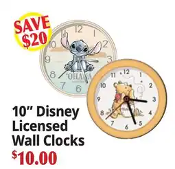 Ocean State Job Lot 10 Disney Licensed Wall Clocks offer