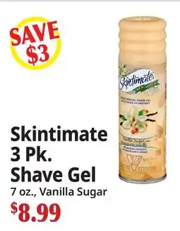 Ocean State Job Lot Skintimate 3 Pk. Shave Gel offer
