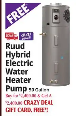 Ocean State Job Lot Ruud Hybrid Electric Water Heater Pump offer