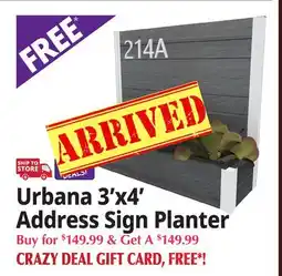 Ocean State Job Lot Urbana 3'x4' Address Sign Planter offer