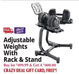 Ocean State Job Lot Adjustable Weights With Rack & Stand offer