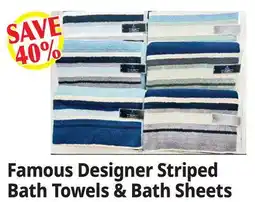 Ocean State Job Lot Famous Designer Striped Bath Towels & Bath Sheets offer