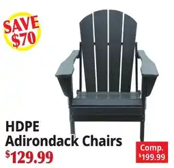 Ocean State Job Lot HDPE Adirondack Chairs offer