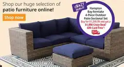 Ocean State Job Lot Hampton Bay Fernlake 4-Piece Outdoor Patio Sectional Set Brown/Midnight offer