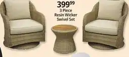 Ocean State Job Lot 3 Piece Resin Wicker Swivel Set offer