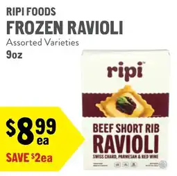 New Seasons Market Ripi foods frozen ravioli offer