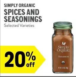 New Seasons Market Simply organic spices and seasonings offer