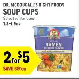 New Seasons Market Dr. Mcdougall's right foods soup cups offer