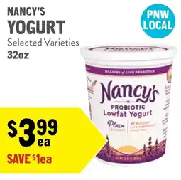 New Seasons Market Nancy's yogurt offer