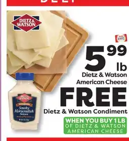 Weis Markets Dietz & Watson American Cheese offer
